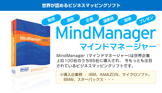 世界が認めるビジネスマッピングソフト - マインドマネージャー
