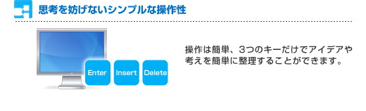 思考を妨げないシンプルな操作